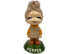 Vintage 1960s Mod Girl Figural Pepper Shaker 6.25 Figurine - Poppy's Vintage Clothing