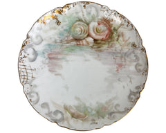 Antique Haviland Limoges Porcelain Plate Signed 1890s Montreal School of Art - Poppy's Vintage Clothing