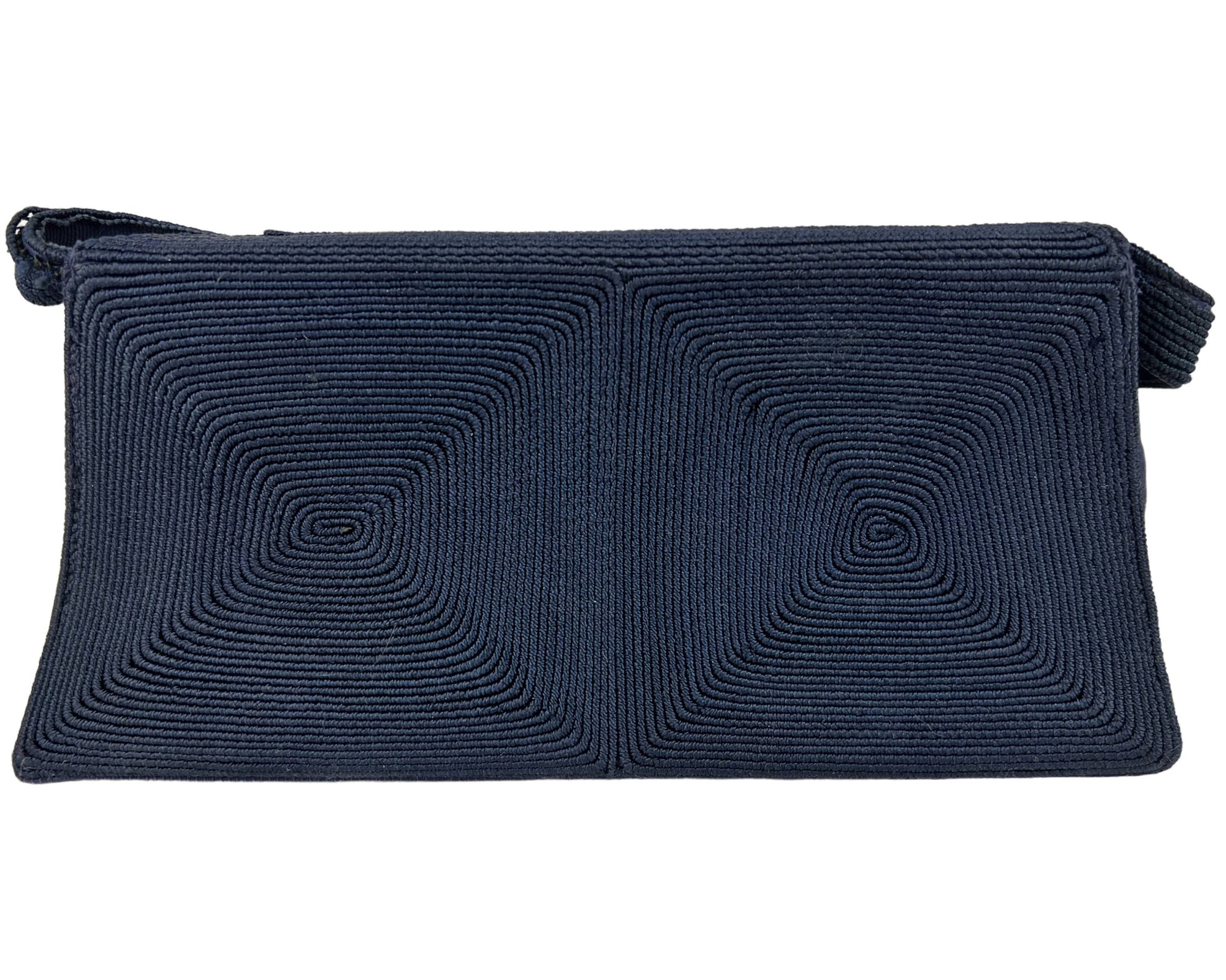 Vintage 1940s Small Corde Handbag Purse Navy Blue - VFG - Poppy's Vintage Clothing