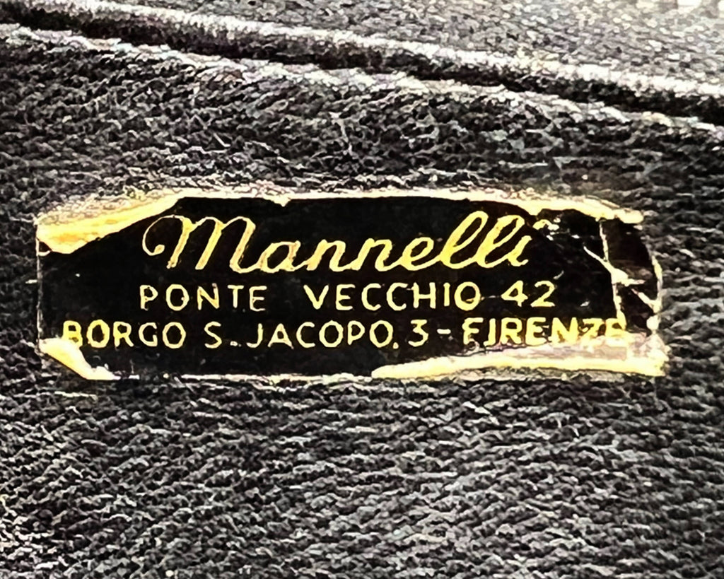 Vintage 1960s Italian Handbag Purse Black Patent Leather Mannelli Florence - VFG - Poppy's Vintage Clothing