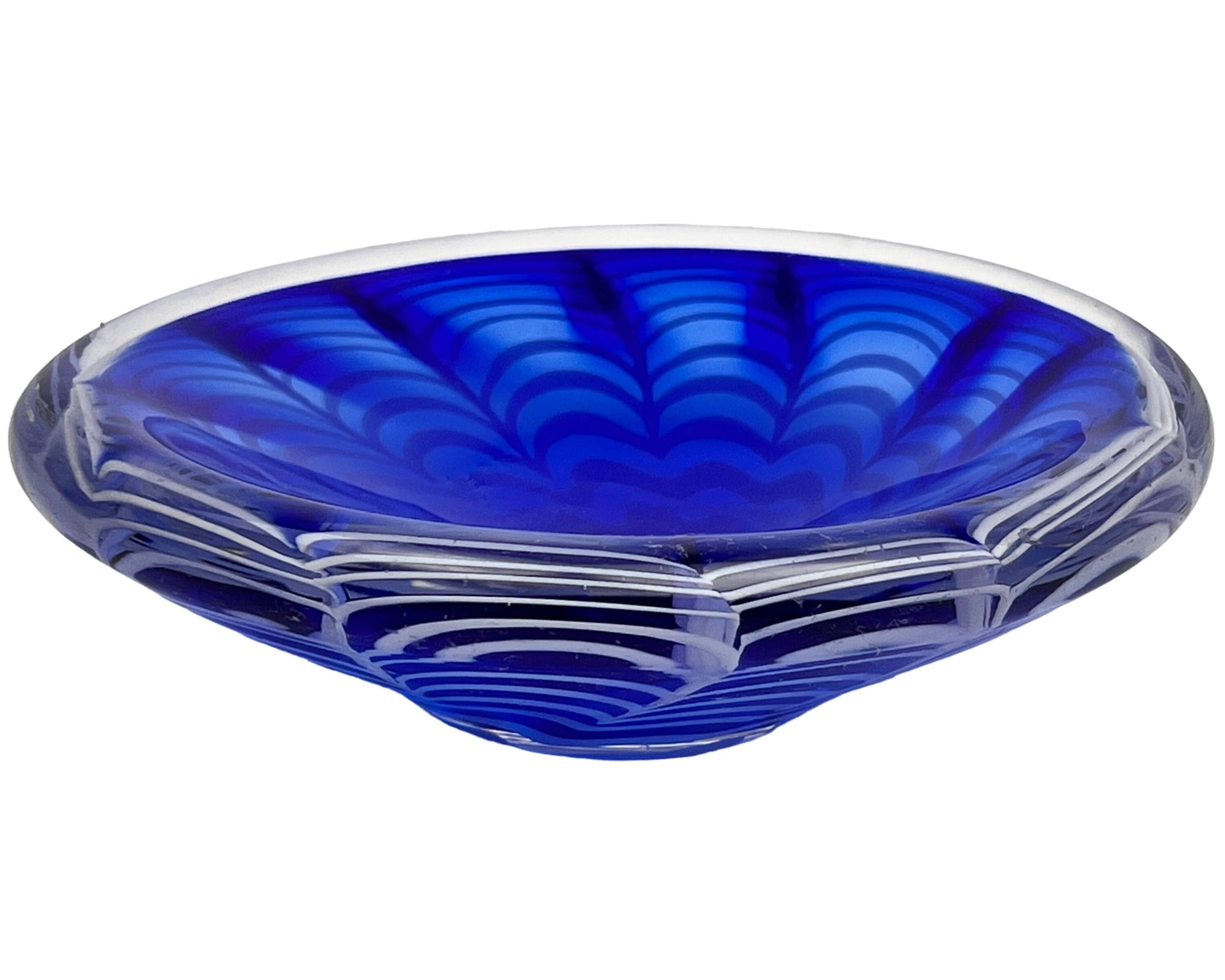 Rare Vintage 1950s Flygsfors Glass Bowl Paul Kedelv Signed 1954 - Poppy's Vintage Clothing