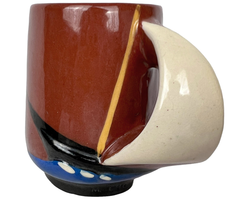 Vintage 1940s Quebec Pottery Nautical Mugs Marcel Choquette for Faiencerie dArt Marine Series - Poppy's Vintage Clothing