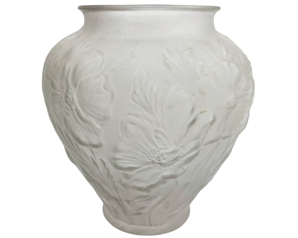 1920s Consolidated Art Glass Deco Martele Vase Poppies Pattern Satin Glass - Poppy's Vintage Clothing