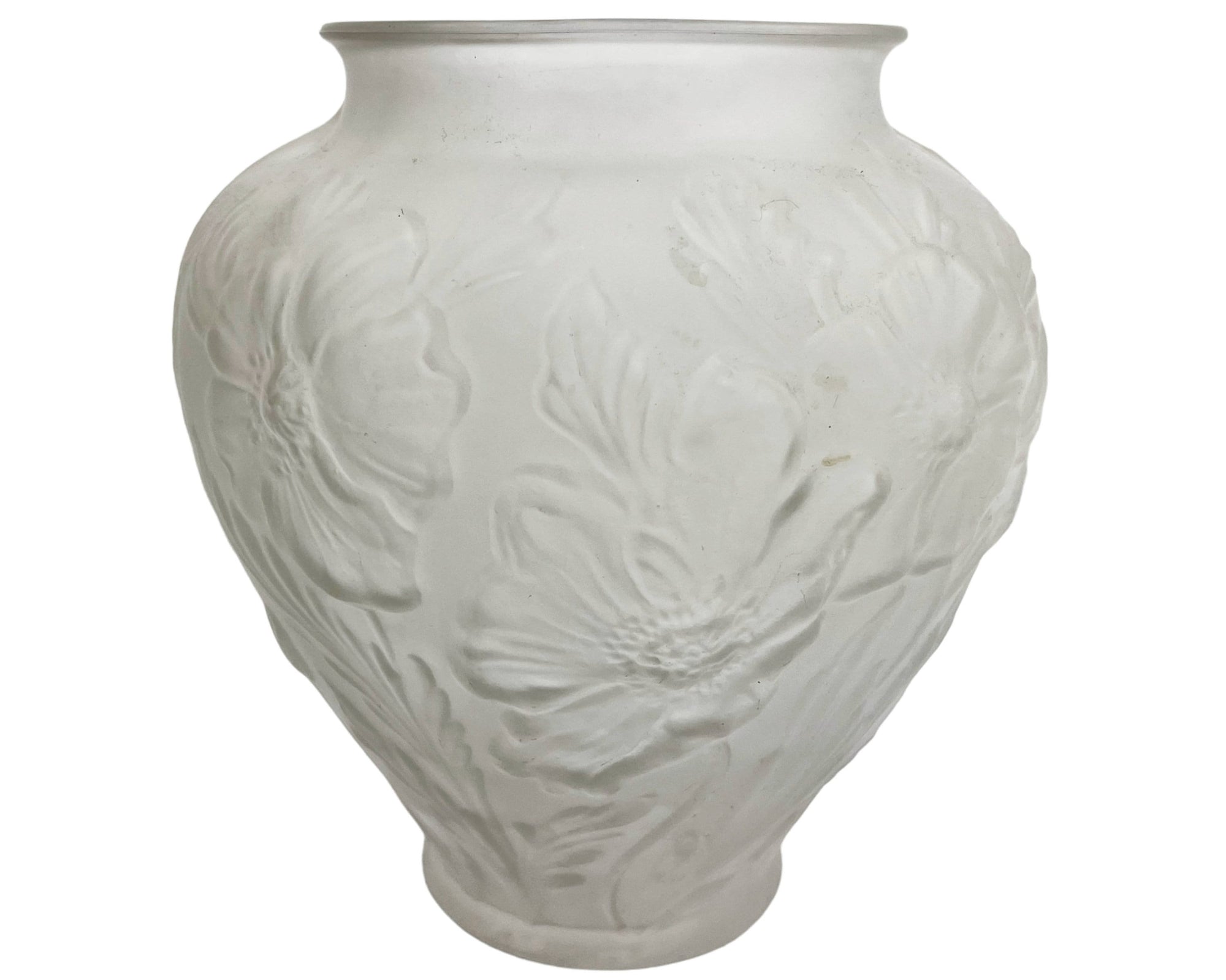 1920s Consolidated Art Glass Deco Martele Vase Poppies Pattern Satin Glass - Poppy's Vintage Clothing