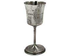 Antique Lawn Bowling Sterling Silver Trophy Cup TRC 1921 J Gloster Birmingham 3.375 - Poppy's Vintage Clothing