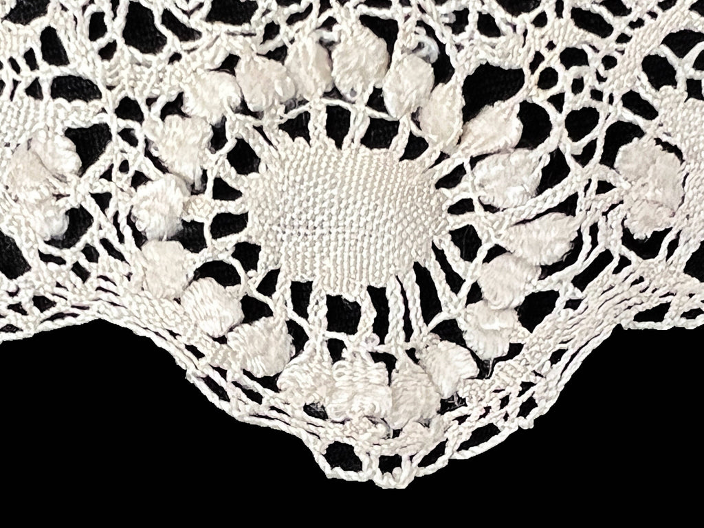 Large Antique Maltese Silk Lace Collar Hand Made Victorian Era - Poppy's Vintage Clothing