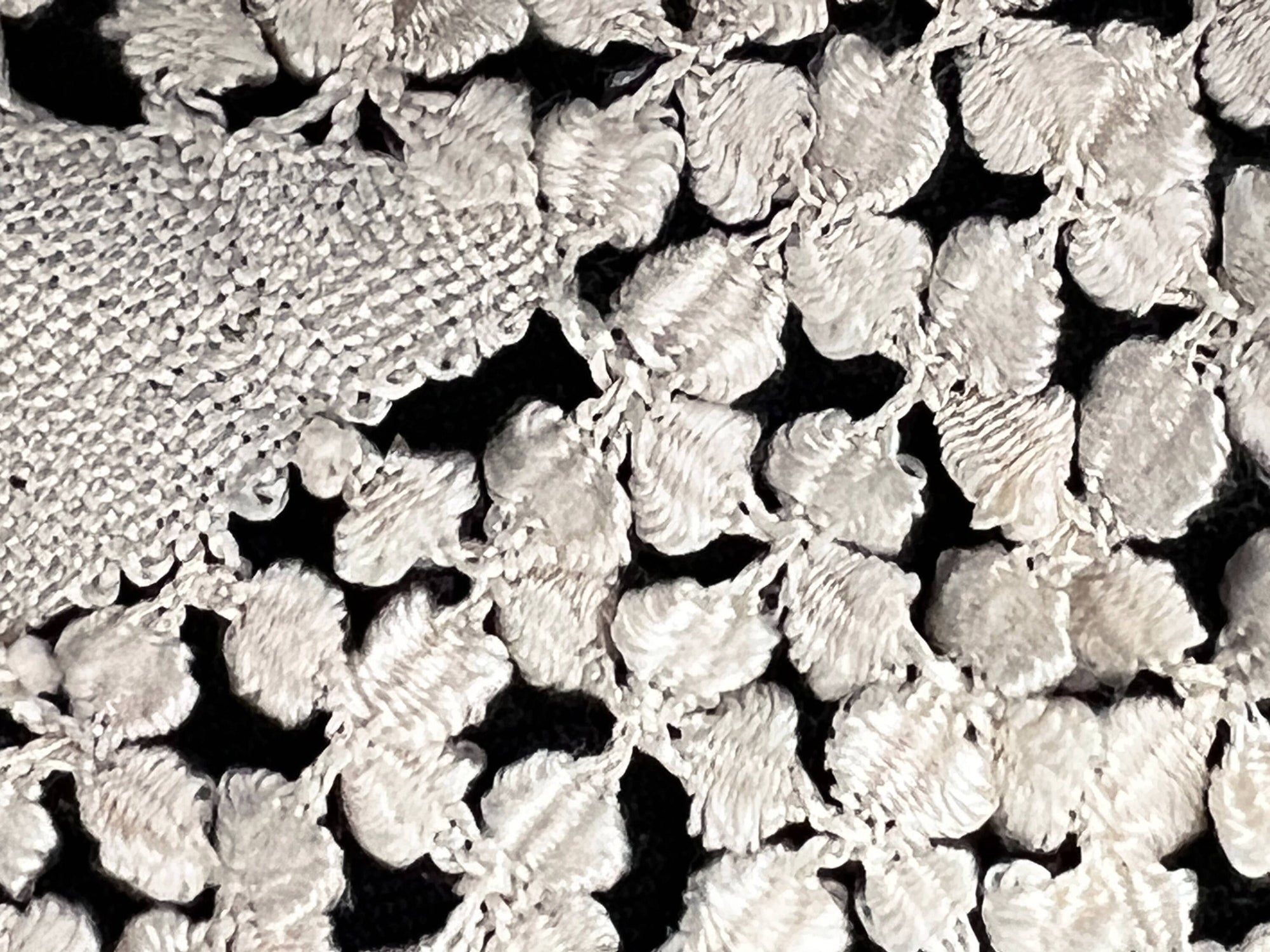 Large Antique Maltese Silk Lace Collar Hand Made Victorian Era - Poppy's Vintage Clothing