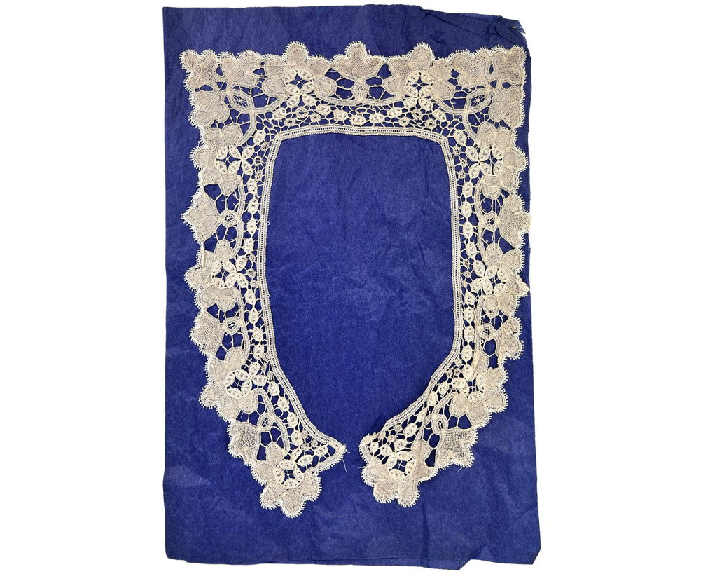 Antique Lace Collar Belgian Point Duchesse or Rosaline Hand Made Victorian Era - Poppy's Vintage Clothing