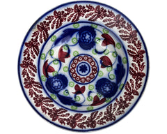 Antique Quebec Portneuf Pottery Rimmed Bowl Scottish Spongeware 19th c Canada - Poppy's Vintage Clothing