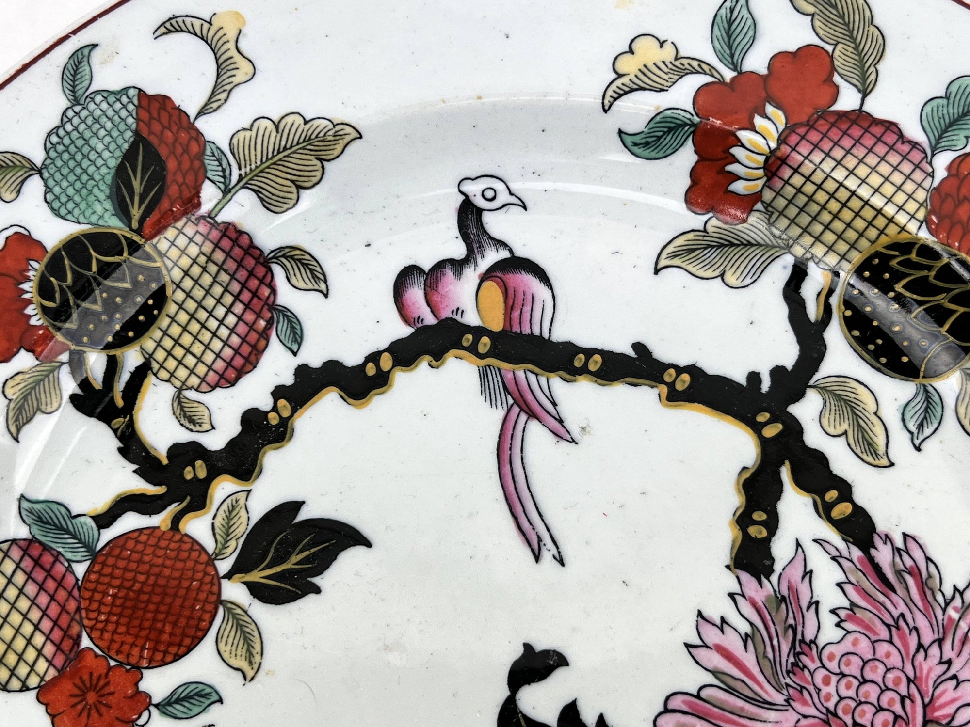 Antique Ashworth Bros Ironstone Plate Hizen Pattern 19th c Aesthetic Era Polychrome - Poppy's Vintage Clothing