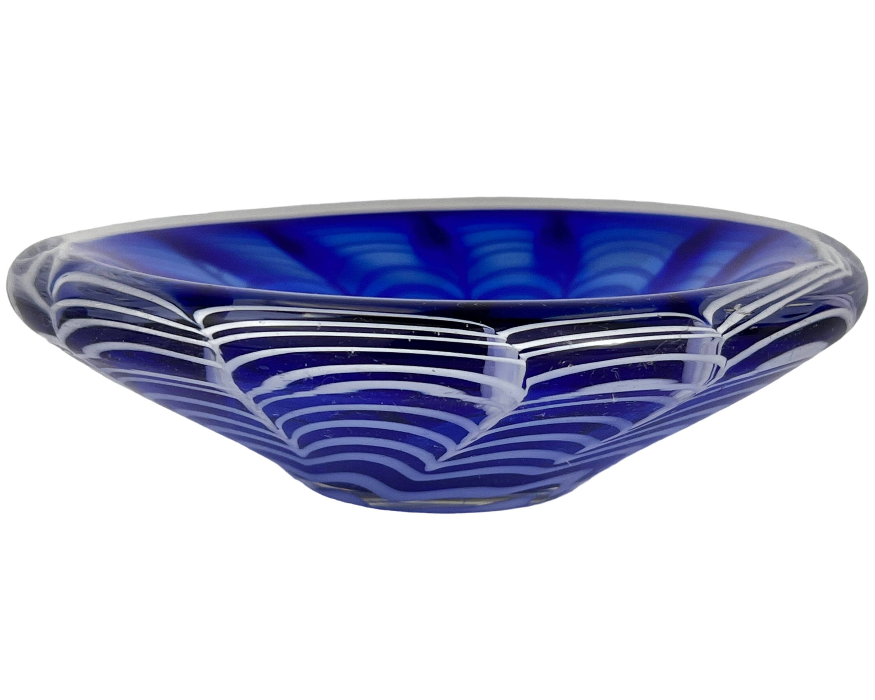Rare Vintage 1950s Flygsfors Glass Bowl Paul Kedelv Signed 1954