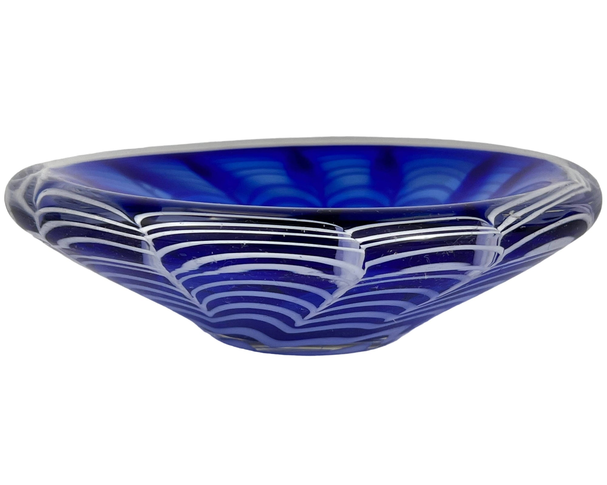 Rare Vintage 1950s Flygsfors Glass Bowl Paul Kedelv Signed 1954 - Poppy's Vintage Clothing