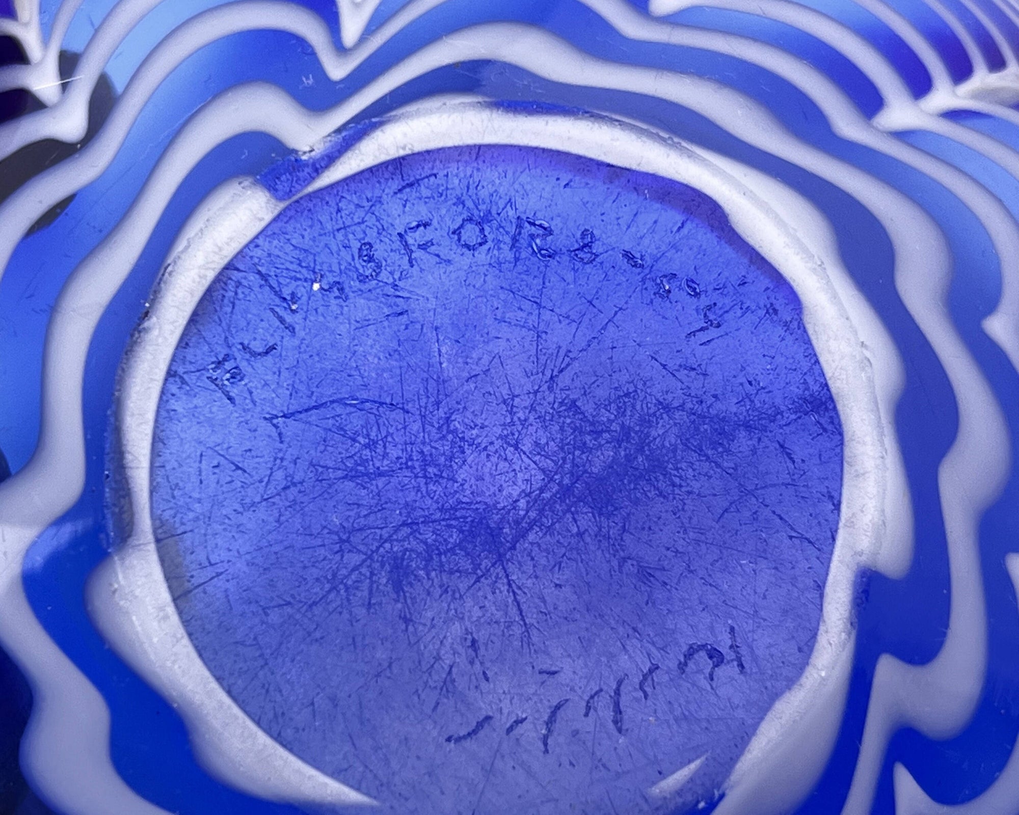 Rare Vintage 1950s Flygsfors Glass Bowl Paul Kedelv Signed 1954 - Poppy's Vintage Clothing