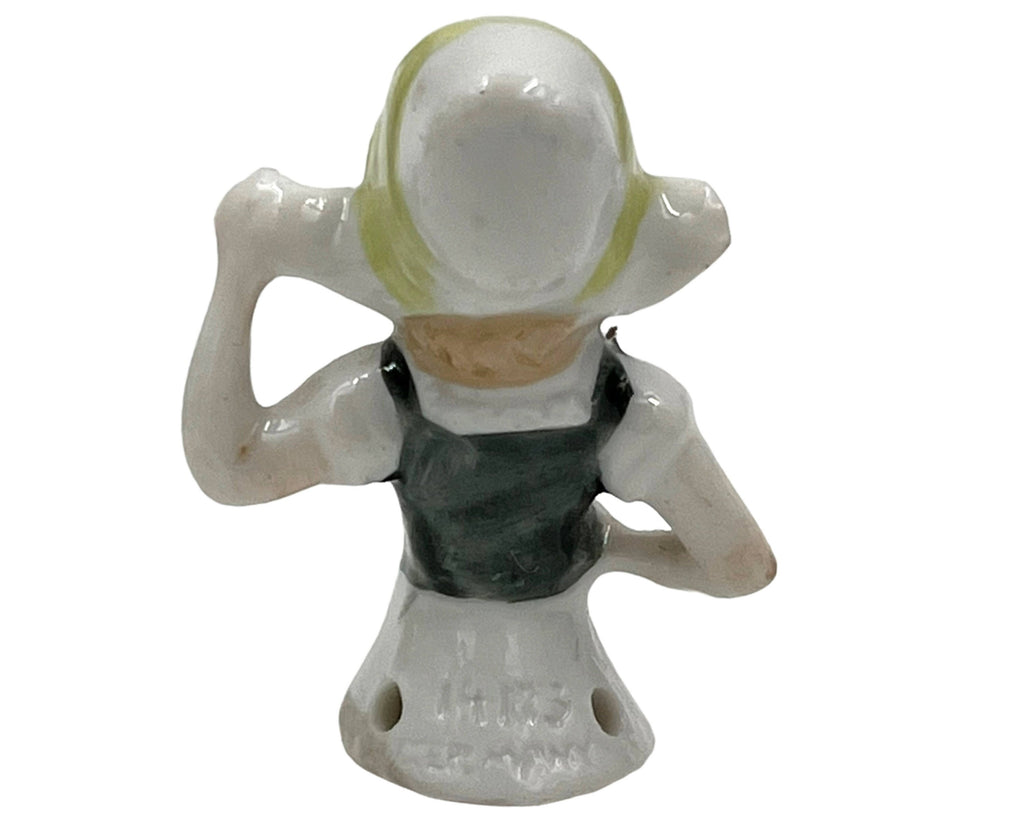 Vintage 1920s Miniature Half Doll German Porcelain Dutch Girl 1.5 - Poppy's Vintage Clothing