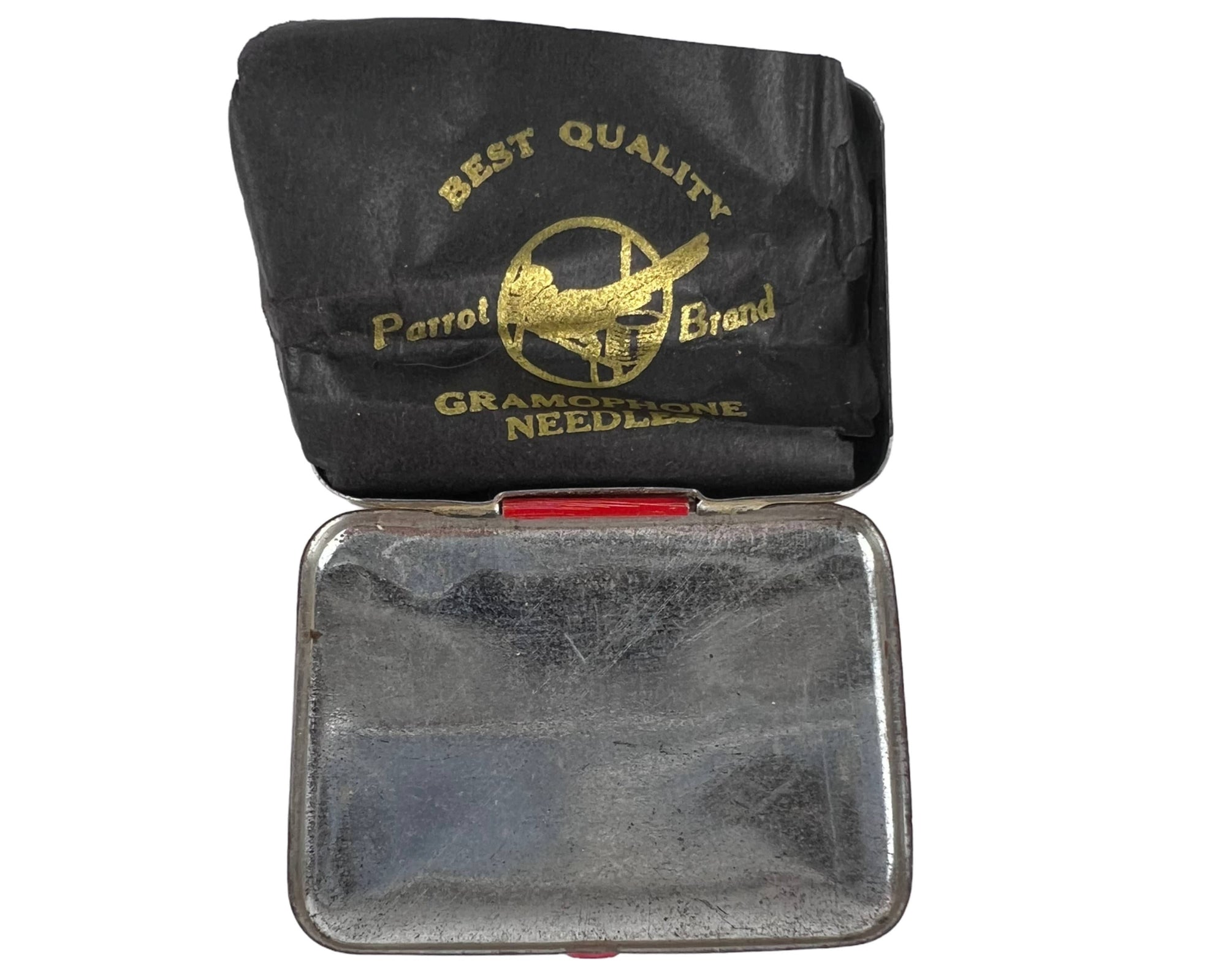 Vintage Parrot Gramophone Needle Tin Full with Unused Extra Loud Needles - Poppy's Vintage Clothing