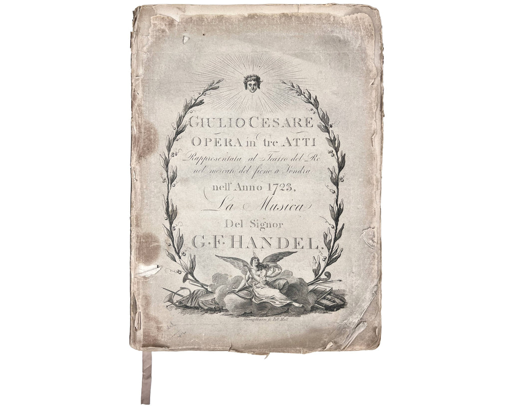 Rare Antique 18th c Musical Score GF Handel Giulio Cesare Opera in Tre Atti 1723 - Poppy's Vintage Clothing