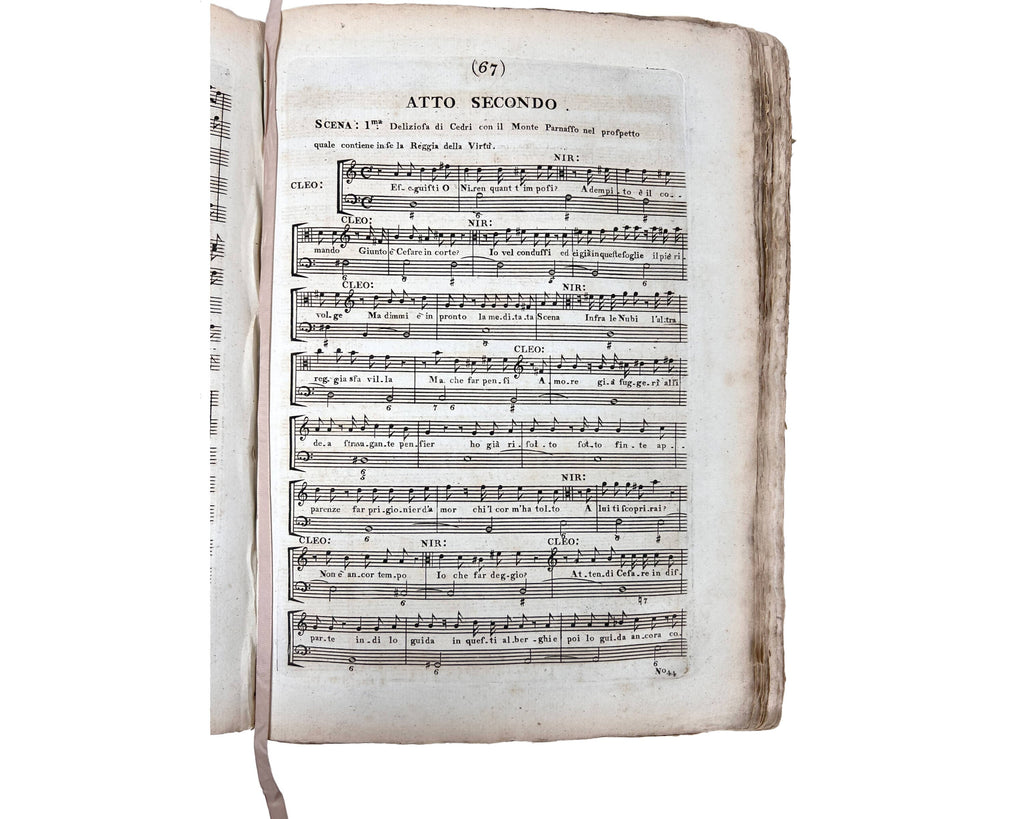 Rare Antique 18th c Musical Score GF Handel Giulio Cesare Opera in Tre Atti 1723 - Poppy's Vintage Clothing