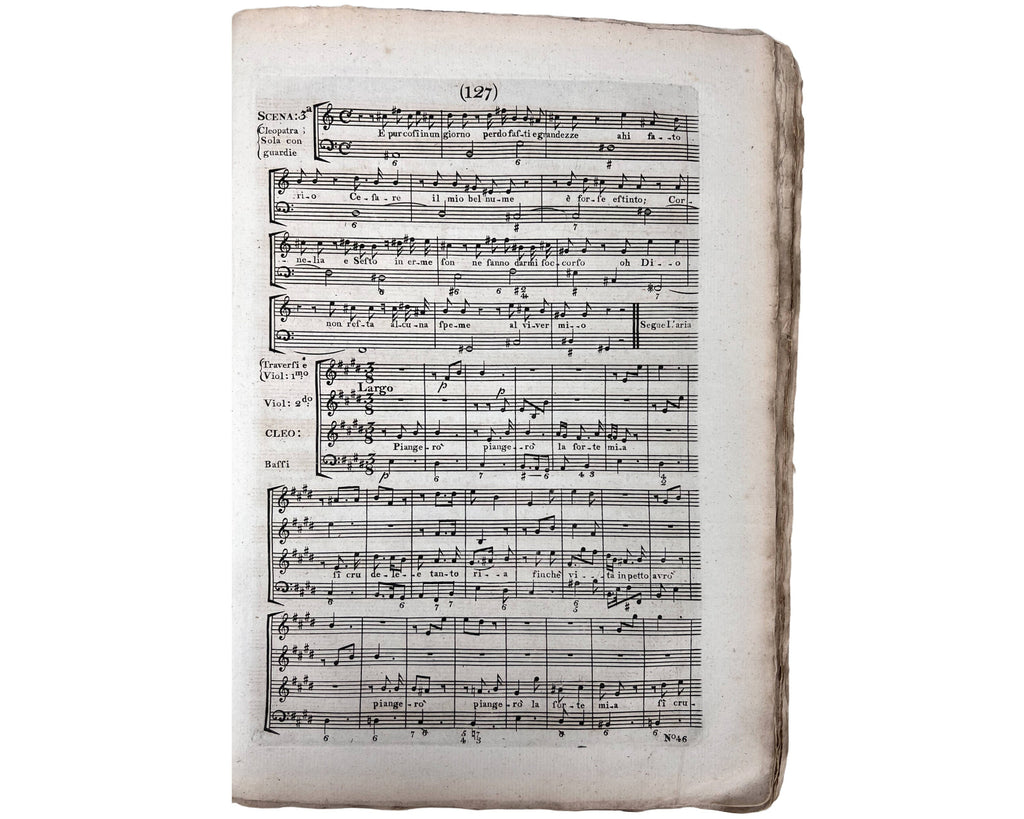 Rare Antique 18th c Musical Score GF Handel Giulio Cesare Opera in Tre Atti 1723 - Poppy's Vintage Clothing