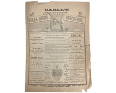 Antique 1883 New Haven Connecticut Carlls Opera House Programme 4 Pages - Poppy's Vintage Clothing