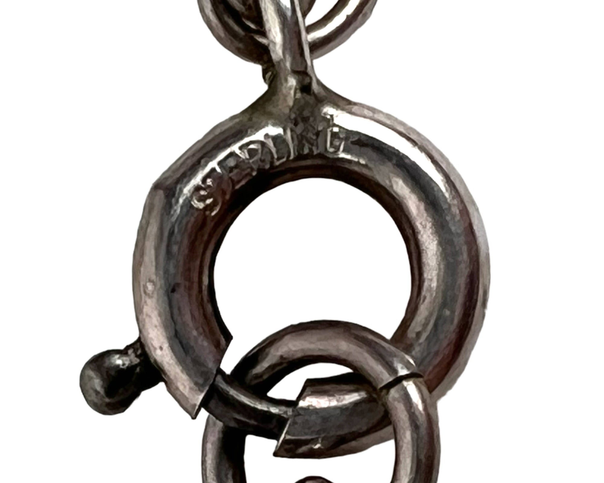 Antique Sterling Silver Match Safe Vesta with Strike on Chain John Rose Birmingham 1919 - Poppy's Vintage Clothing