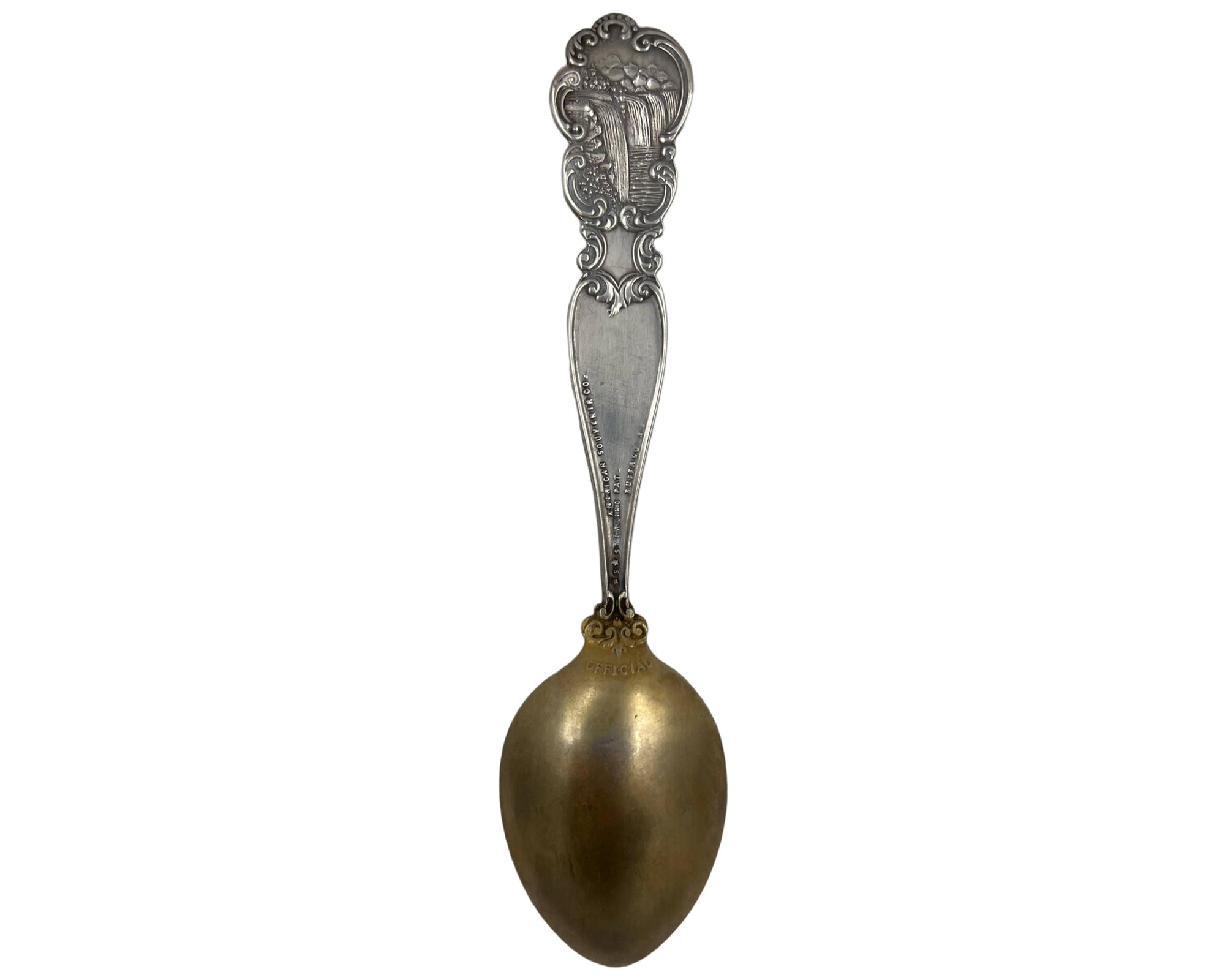 Antique Pan American Exposition Buffalo Souvenir Spoon Sterling Silver w Indian Handle - Poppy's Vintage Clothing