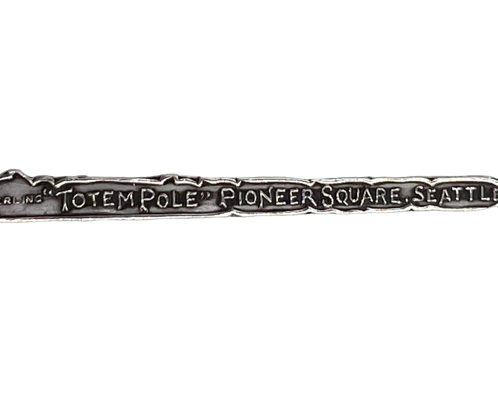 Antique Indian Chief Seattle Souvenir Spoon Sterling Silver Totem Pole w Princess Angeline Bowl - Poppy's Vintage Clothing