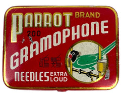 Vintage Parrot Gramophone Needle Tin Full with Unused Extra Loud Needles - Poppy's Vintage Clothing