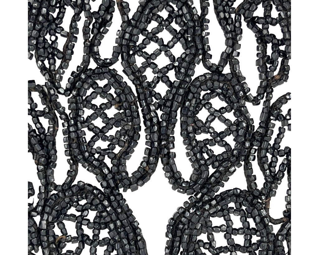 Authentic Antique Victorian Jet Bead Fringed Bib Necklace Jewelry - Poppy's Vintage Clothing