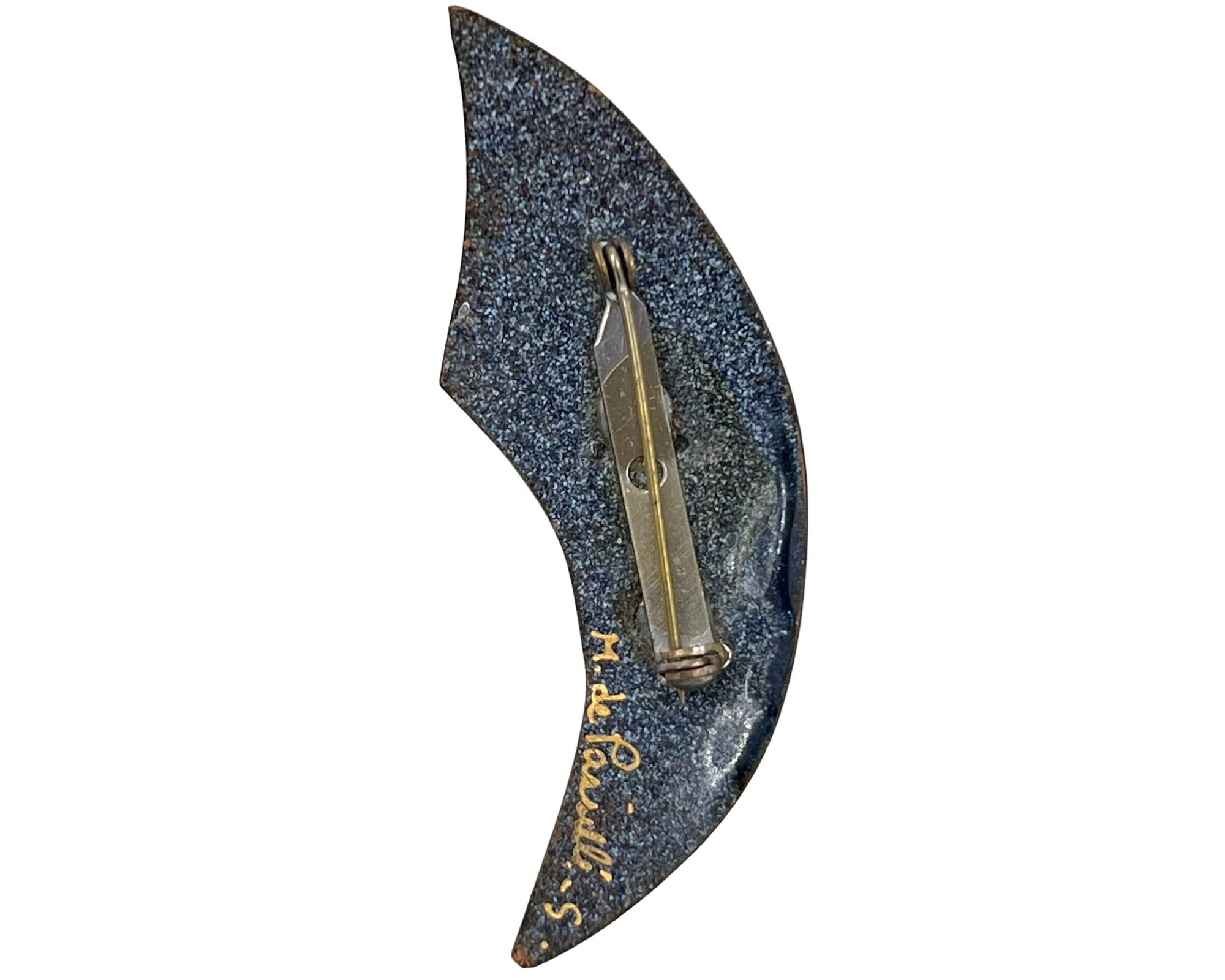 Modernist de Passille Sylvestre Enamel Brooch Pin 1960s Design Quebec VFG - Poppy's Vintage Clothing