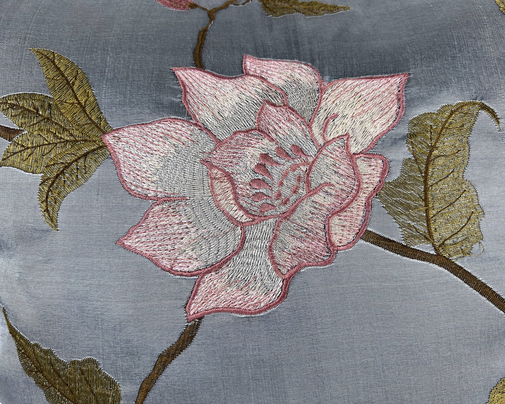 Large Vintage Embroidery Pillow Embroidered Flowers Decorative Cushion - Poppy's Vintage Clothing