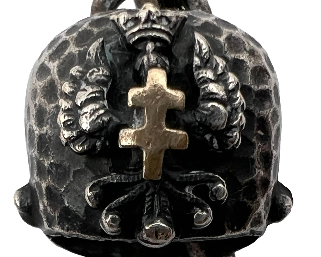 Antique Bracelet Charm Hungarian St Stephen Cross Cowbell - Poppy's Vintage Clothing