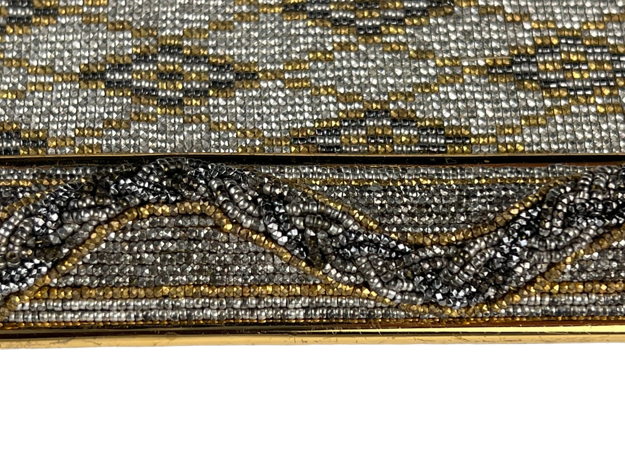 Vintage 1950s Morabito Paris Evening Purse Micro Steel Beaded Bag Made in France - Poppy's Vintage Clothing