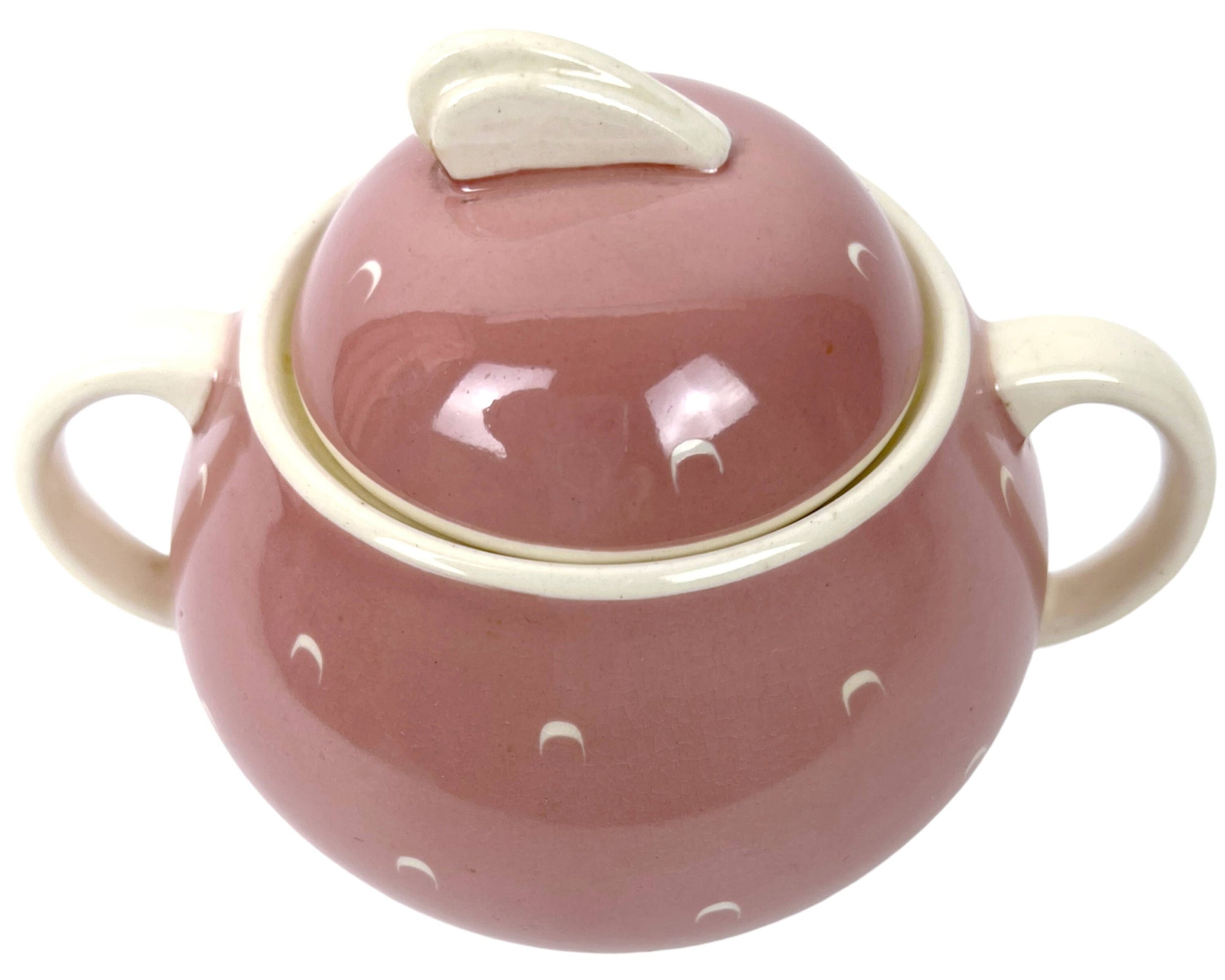 Vintage Susie Cooper Kestrel Pink Crescents Sugar Bowl - Poppy's Vintage Clothing