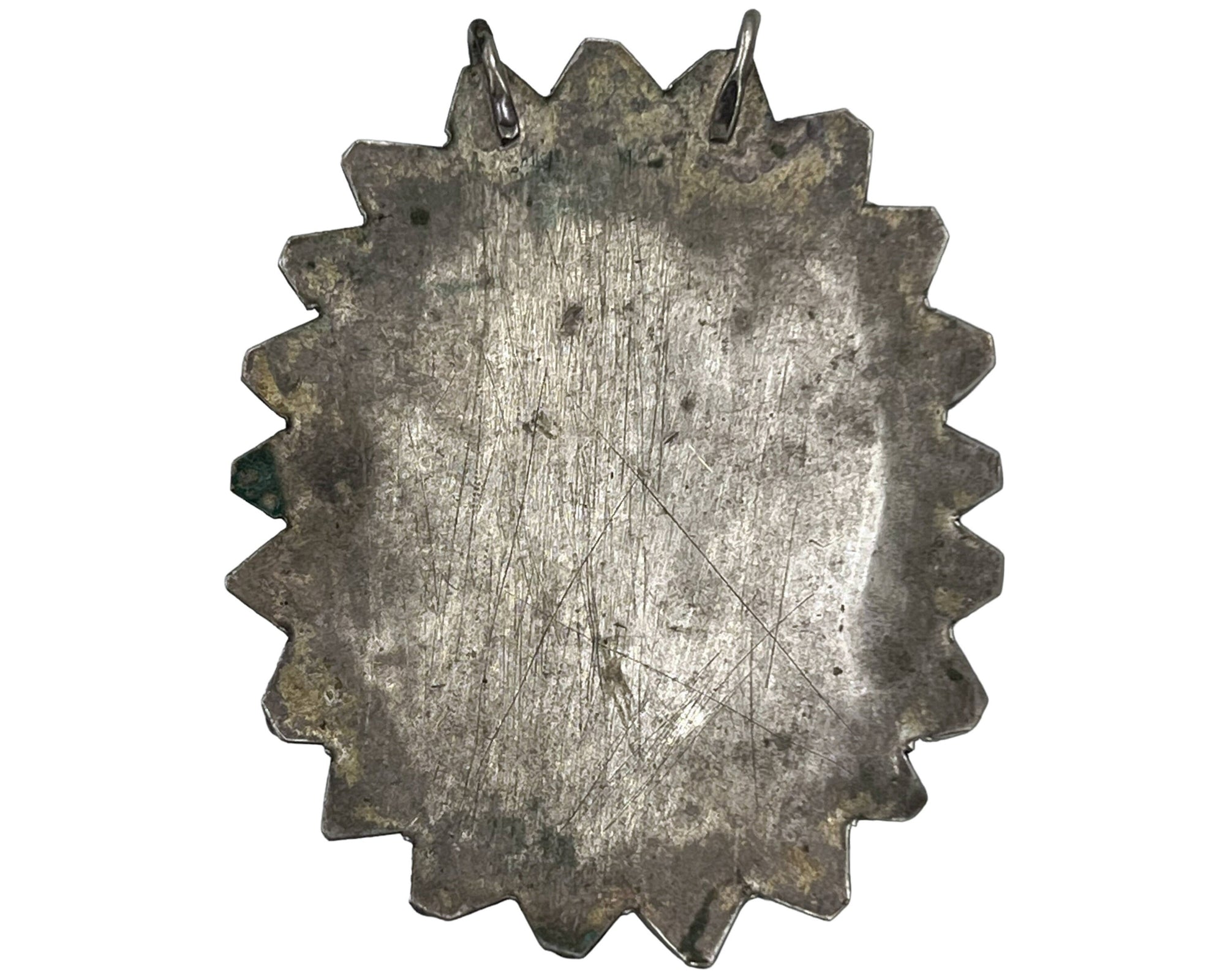 Large Antique Nepalese Tibetan Pendant Lord Vishnu Inlaid Coral & Turquoise VFG - Poppy's Vintage Clothing