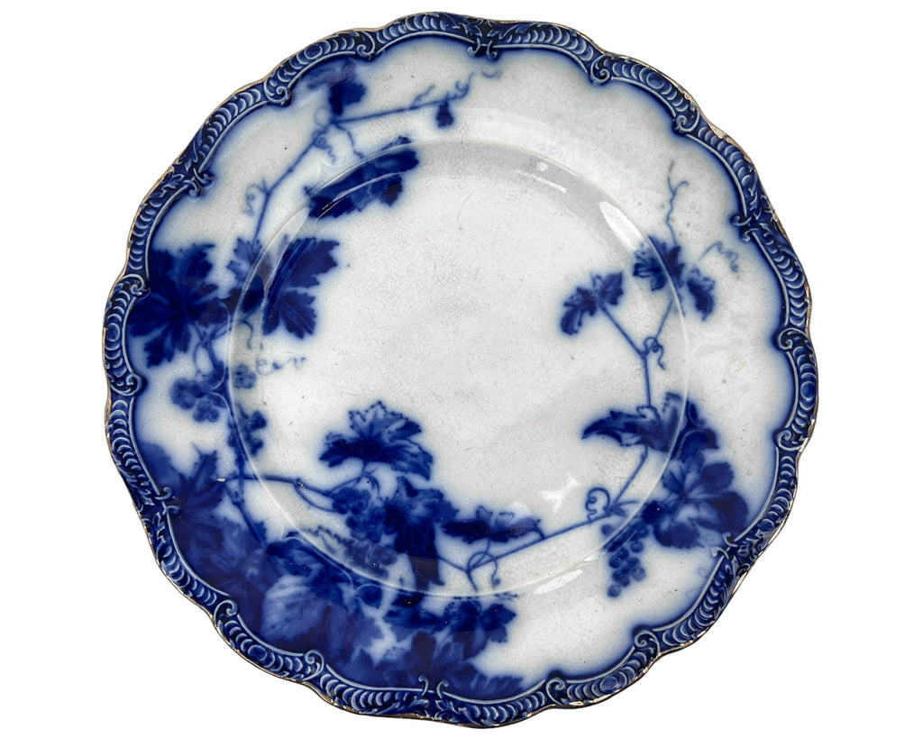 Antique Ridgways Lonsdale Flow Blue Plate c 1910 - Poppy's Vintage Clothing