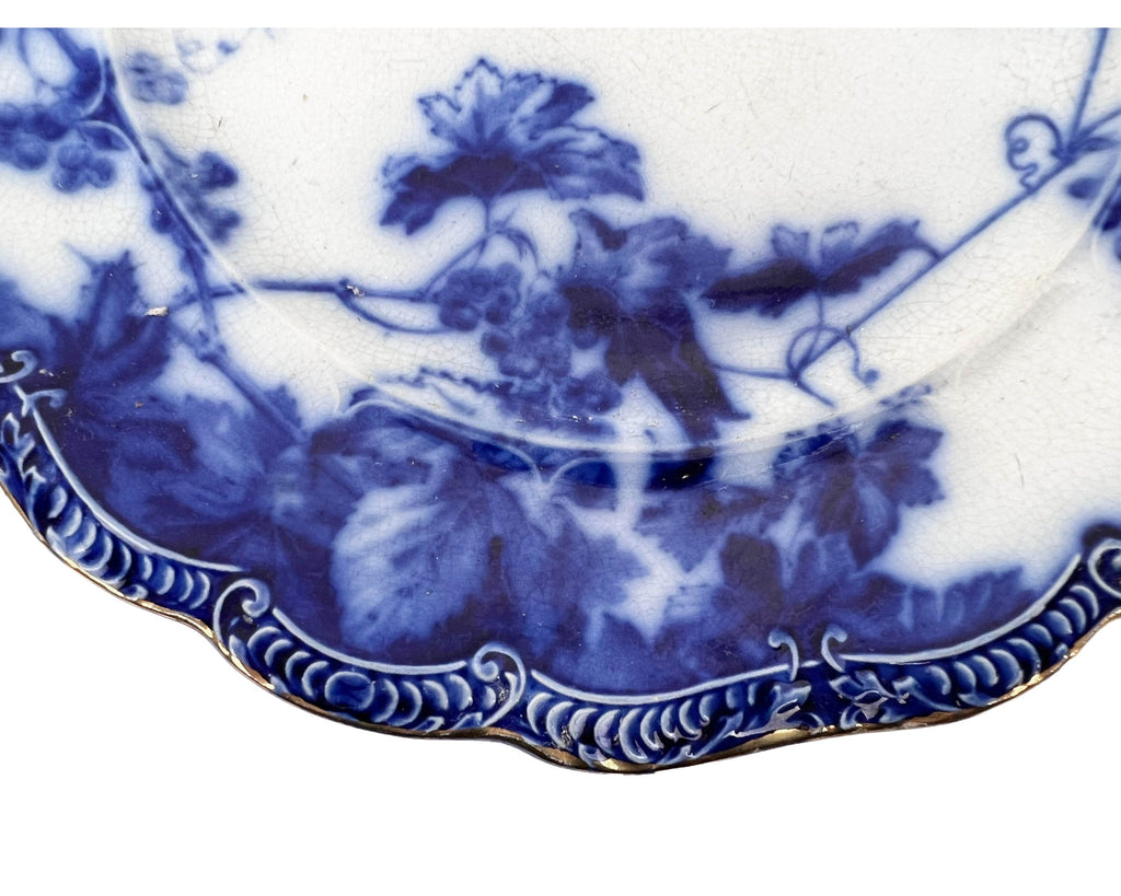 Antique Ridgways Lonsdale Flow Blue Plate c 1910 - Poppy's Vintage Clothing