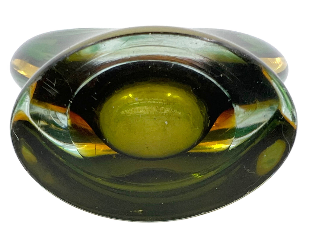 Vintage Murano Glass Sommerso Basket Vase Archimede Seguso 9.13 - Poppy's Vintage Clothing