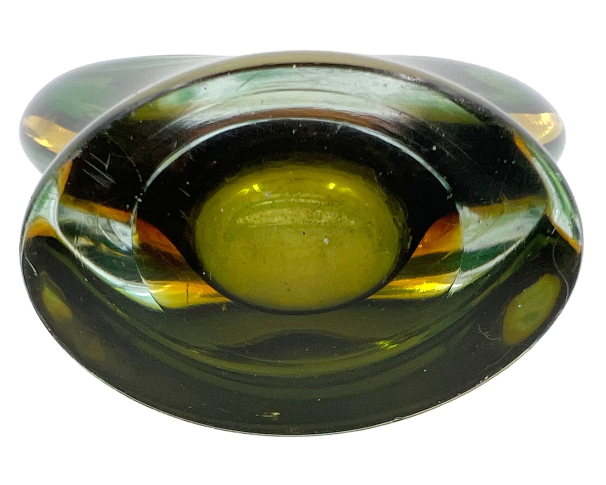 Vintage Murano Glass Sommerso Basket Vase Archimede Seguso 9.13 - Poppy's Vintage Clothing