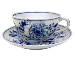 Antique Louis Regout Maastricht Blue Onion Cup and Saucer Zwiebelmuster 1883 - 1888 - Poppy's Vintage Clothing