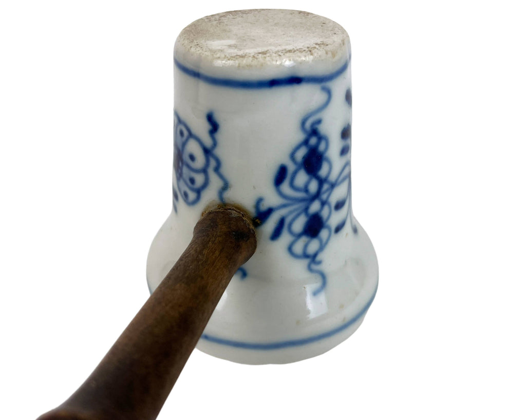 Antique Blue Onion Meat Tenderizer Mallet Pounder Ironstone with Wood Handle - Poppy's Vintage Clothing