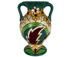 1930s Art Deco Awaji Japanese Pottery Vase 7.125 - Poppy's Vintage Clothing