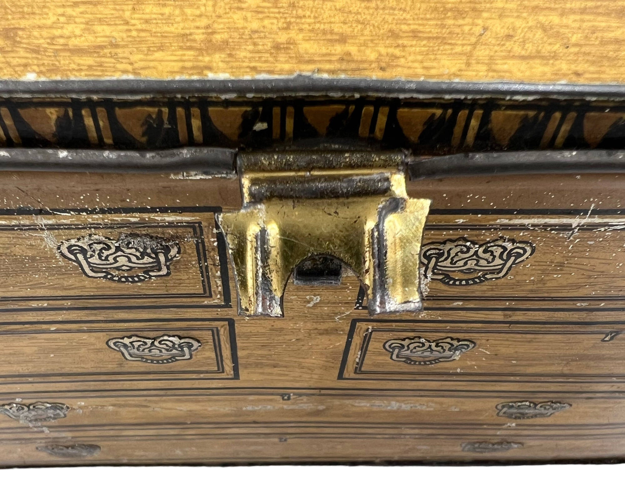 Antique Tin Litho Biscuit Chest of Drawers Dresser - Poppy's Vintage Clothing