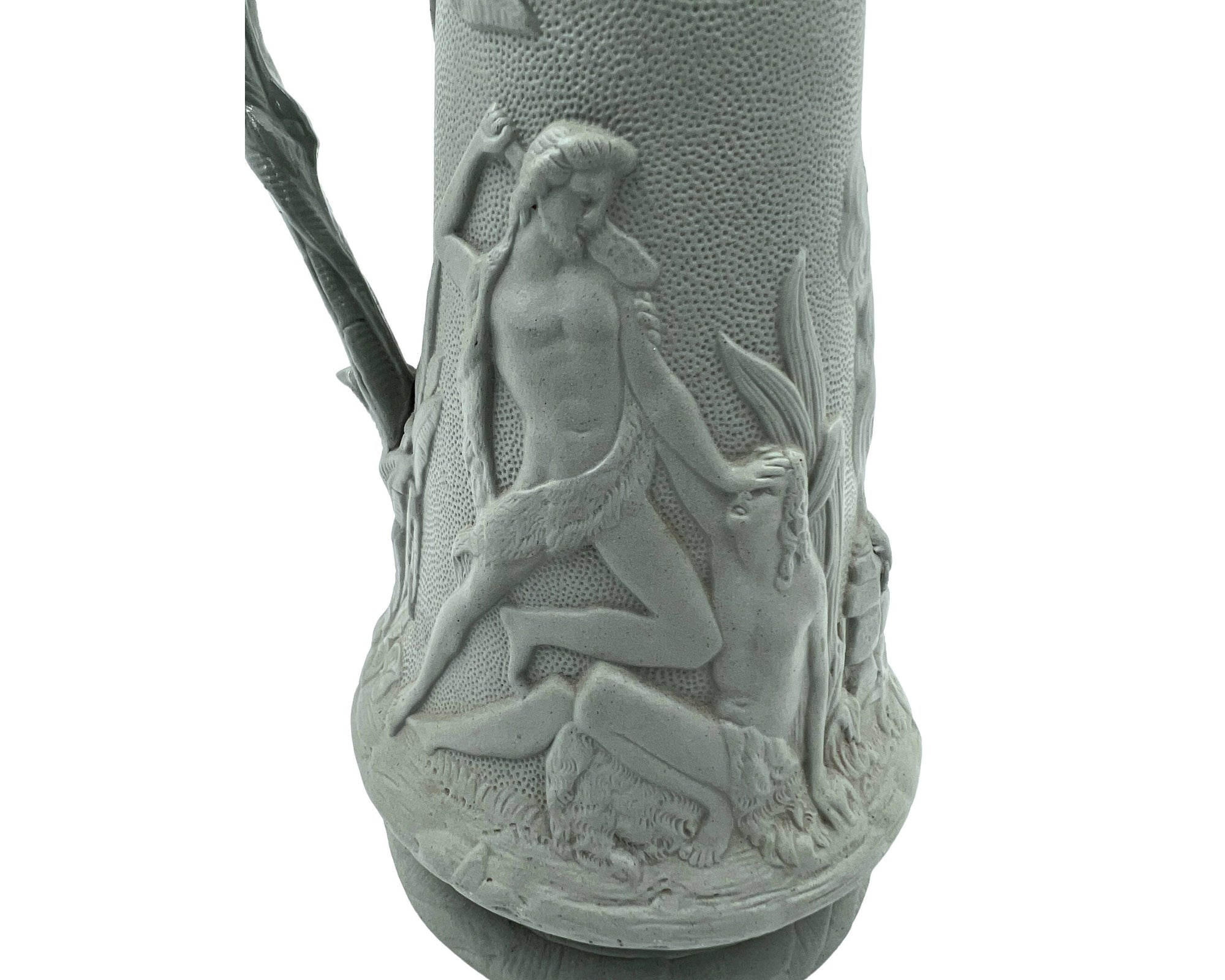 Antique Molded Relief Pottery Jug Pitcher The Death of Abel Edward Walley c 1850 Biblical Scenes - Poppy's Vintage Clothing