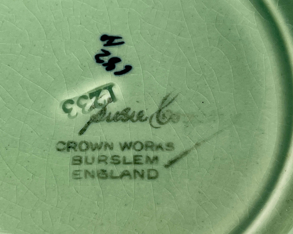 1933 Art Deco Susie Cooper Plate Crown Works Unknown Pattern Rare - Poppy's Vintage Clothing