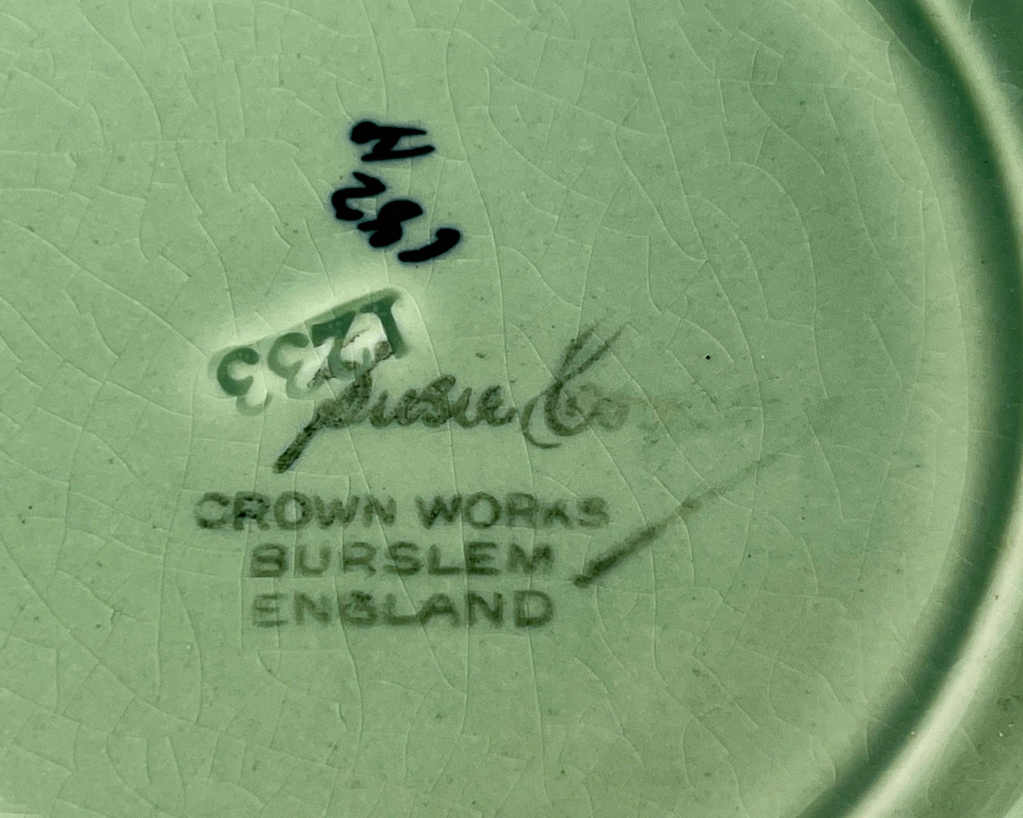 1933 Art Deco Susie Cooper Plate Crown Works Unknown Pattern Rare - Poppy's Vintage Clothing
