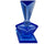 Vintage 1930s Czech Blue Crystal Glass Perfume Bottle w Base - Poppy's Vintage Clothing