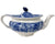 Antique Woods Ware English Scenery Teapot Blue & White c 1920s - Poppy's Vintage Clothing