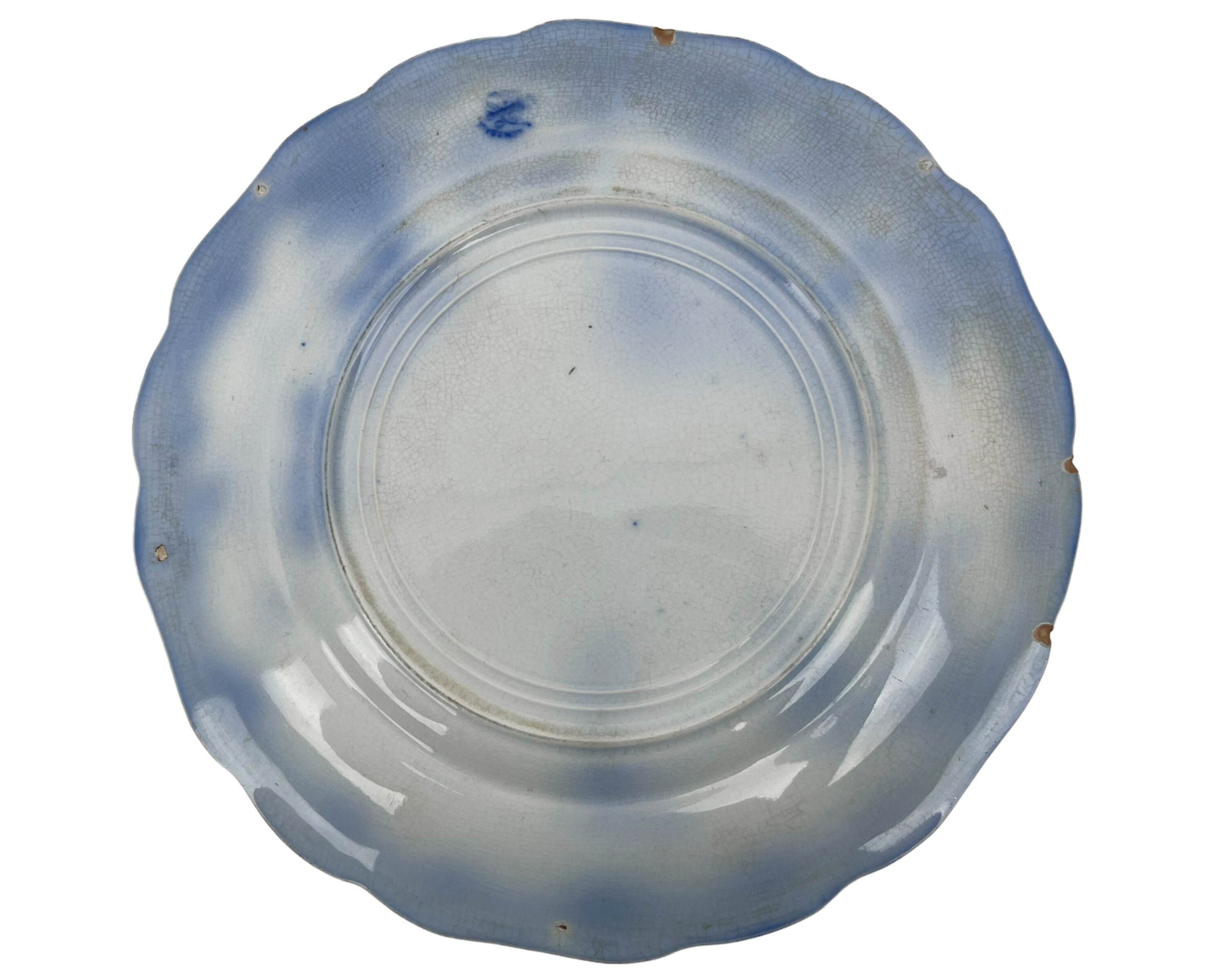 Antique Ridgways Lonsdale Flow Blue Plate c 1910 - Poppy's Vintage Clothing