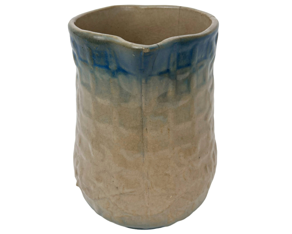 Antique Yelloware Stoneware Jug Rose on a Trellis Pitcher Rural Primitive - Poppy's Vintage Clothing