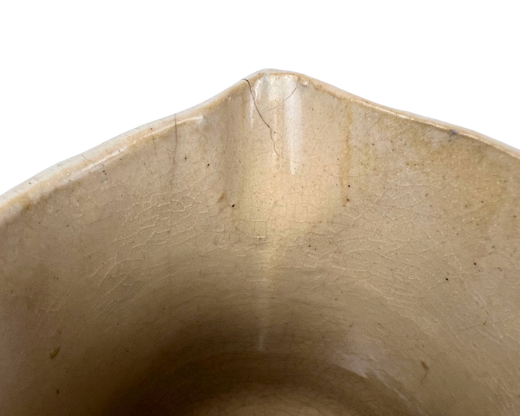 Antique Yelloware Stoneware Jug Rose on a Trellis Pitcher Rural Primitive - Poppy's Vintage Clothing